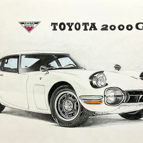 車 バイク描きます(色鉛筆) 絵画 アトリエ雅夫 通販 19617865｜Creema