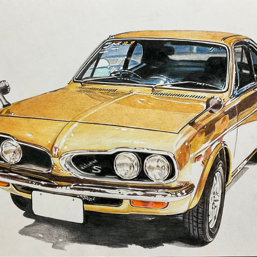 車 バイク描きます(色鉛筆) 絵画 アトリエ雅夫 通販 19617865｜Creema