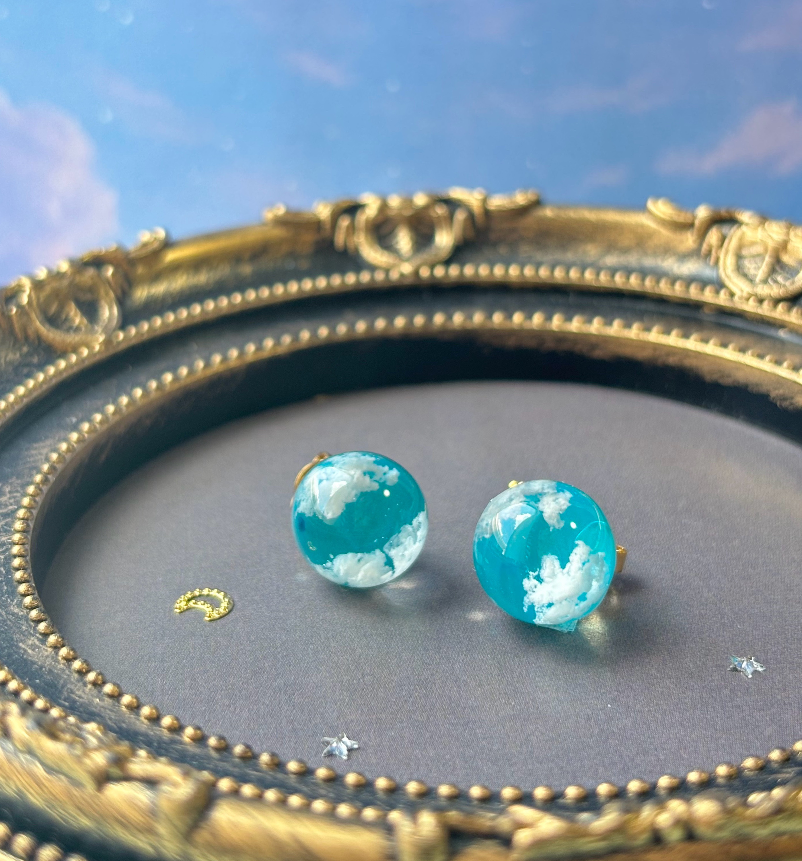 青山葵/レジンピアス20点 no.842 限定 sale ちいさな向日葵のおめかしくまさんピアス