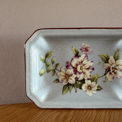 ヨーロッパの古い石鹸置き 陶器 古道具 レトロ ソープディッシュ【石鹸