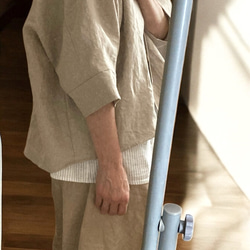 ボレロジャケット　ハーフリネン　ダブルガーゼ　シンプル 8枚目の画像