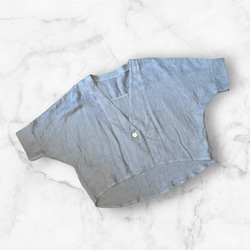 ボレロジャケット　ハーフリネン　ダブルガーゼ　シンプル 3枚目の画像