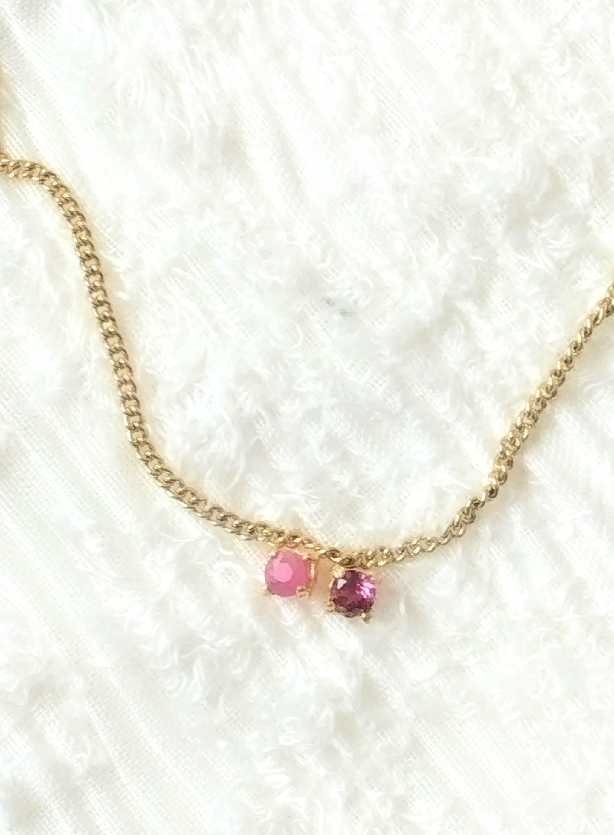 - minimini candy - Ruby & Garnet Necklace
