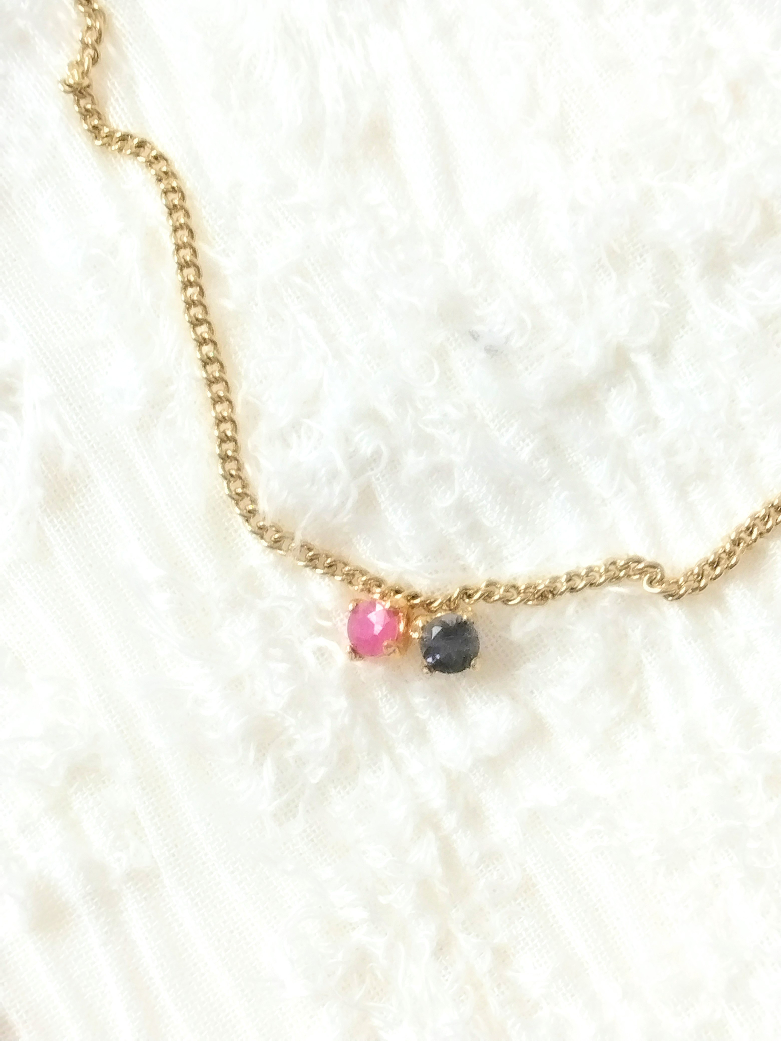 - minimini candy - Ruby & Iolite Necklace