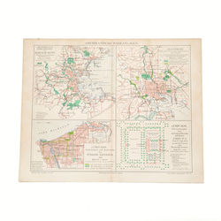 フランス パリ周辺 アンティークマップ 古地図 ヴィンテージペーパー