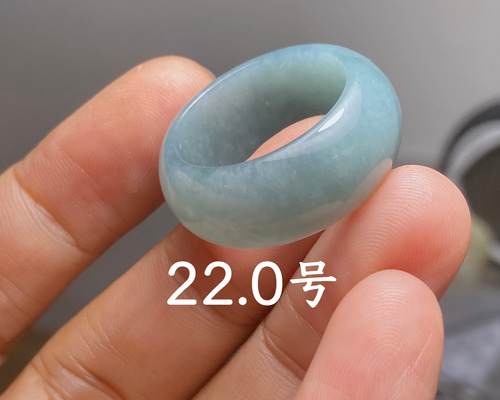 L13-14 広幅 22.0号 グアテマラ産 A貨 本翡翠 くりぬき リング