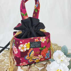 送料無料》蝶や桜の華やかな和柄巾着バッグ ハンドメイド 巾着