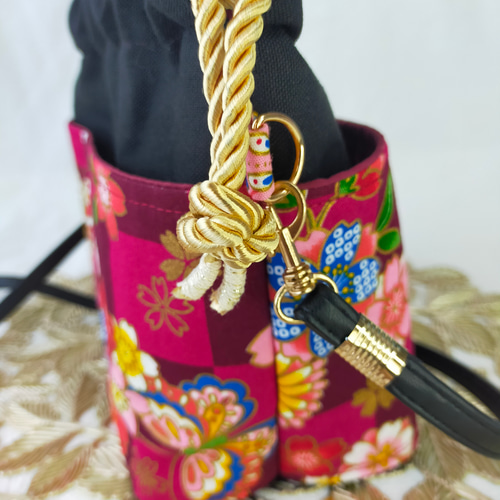 送料無料》蝶や桜の華やかな和柄巾着バッグ ハンドメイド 巾着バッグ