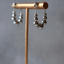 coco vanilla 《 Silver Bubble Hoop Pierce》（イヤリング）シルバー 2枚目の画像