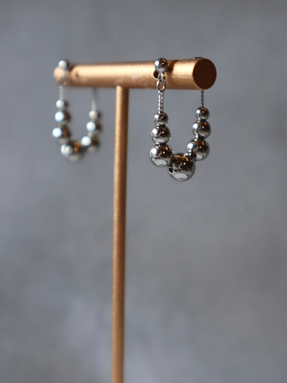 coco vanilla 《 Silver Bubble Hoop Pierce》（イヤリング）シルバー 2枚目の画像