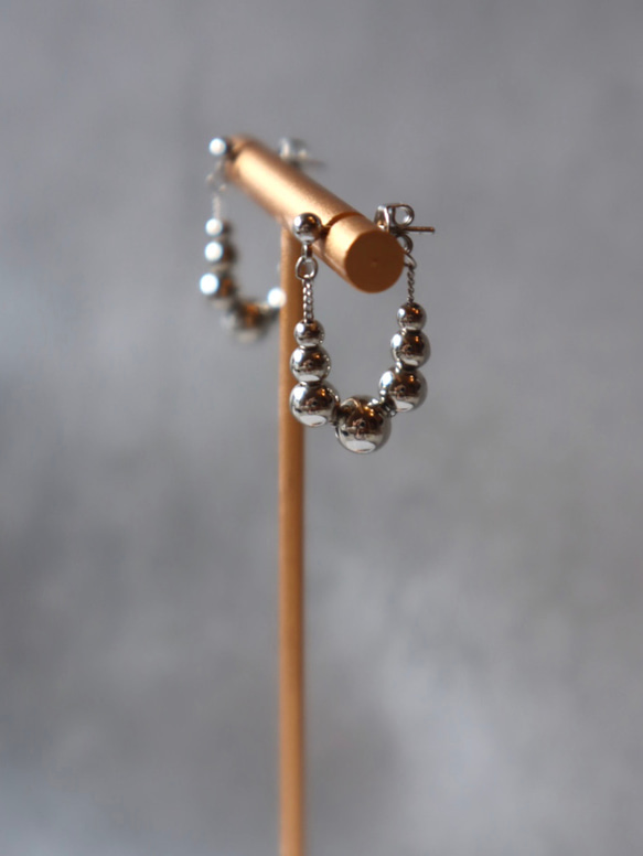coco vanilla 《 Silver Bubble Hoop Pierce》（イヤリング）シルバー 1枚目の画像