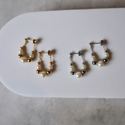 coco vanilla 《 Silver Bubble Hoop Pierce》（イヤリング）シルバー 9枚目の画像