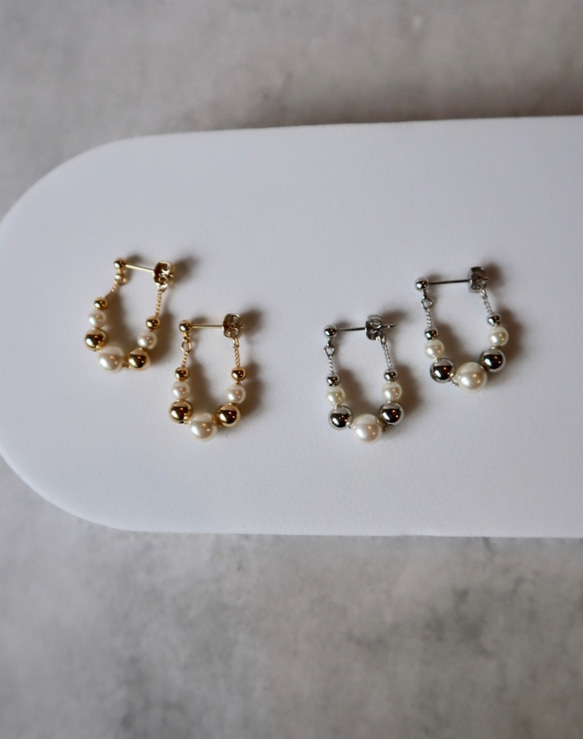 coco vanilla 《 Silver Bubble Hoop Pierce》（イヤリング）シルバー 9枚目の画像
