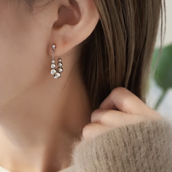 coco vanilla 《 Silver Bubble Hoop Pierce》（イヤリング）シルバー 5枚目の画像