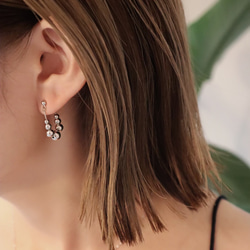coco vanilla 《 Silver Bubble Hoop Pierce》（イヤリング）シルバー 3枚目の画像