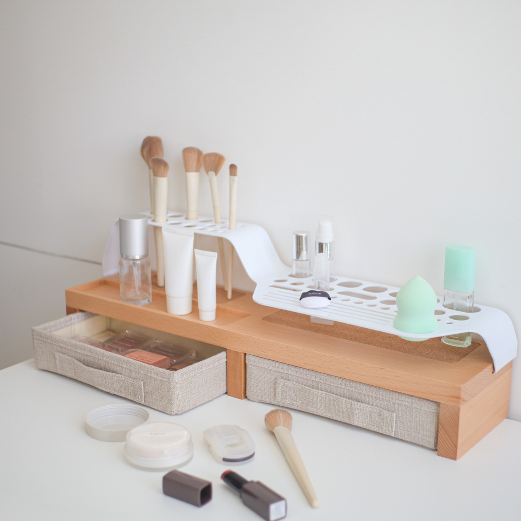 コスメラック メイクアップスタンド 化粧品収納 ディスプレイ 木製ミニドレッサー TOSMU
