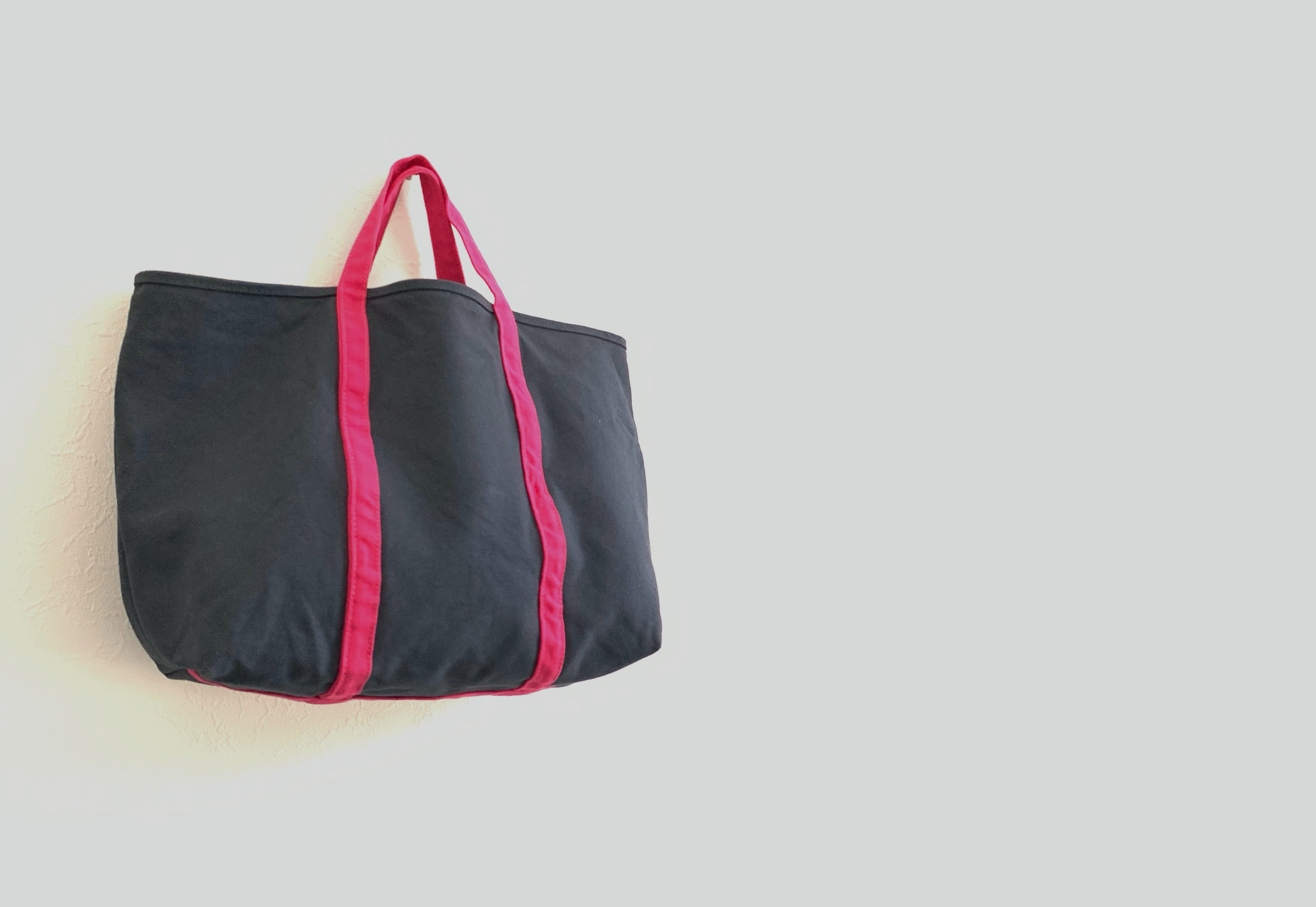 【A4対応】帆布　BASIC TOTE ( M )　スモークネイビー×マゼンタピンク