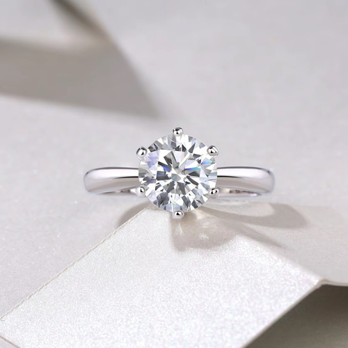 ✦最高級 Moissanite モアサナイト 2,0ct ホワイト ダイヤモンドリング
