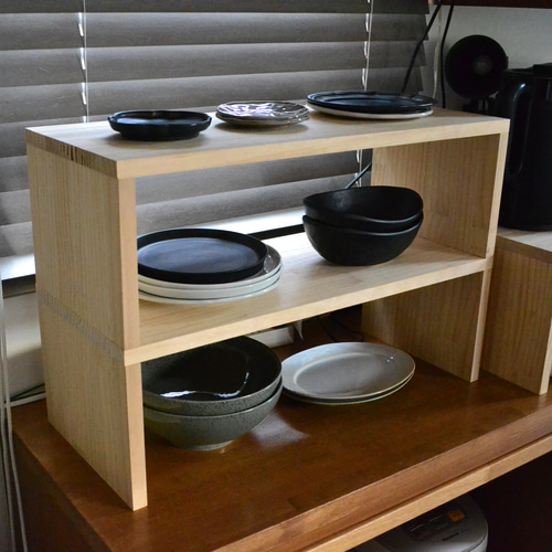 コの字棚 2個セット｜スタッキング棚 収納棚 食器棚 ディスプレイ台 オーダー可 コの字棚 2個セット｜スタッキング棚 収納棚 食器棚