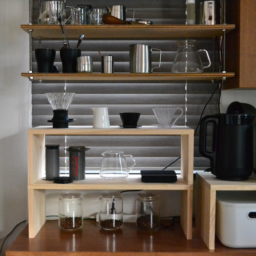 コの字棚 2個セット｜スタッキング棚 収納棚 食器棚 ディスプレイ台 オーダー可 コの字棚 2個セット｜スタッキング棚 収納棚 食器棚