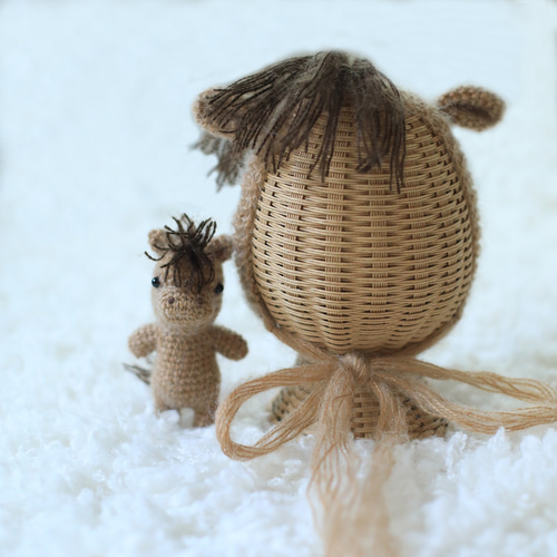 お馬さんのあみぐるみ ニューボーンフォト あみぐるみ pomme de pin