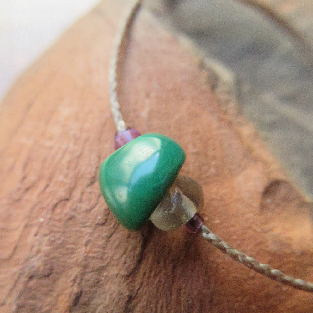 アンティーク　チベタンターコイズ　＆　古代水晶　＋　アワラ　ブレスレット　百世 momotose（東）