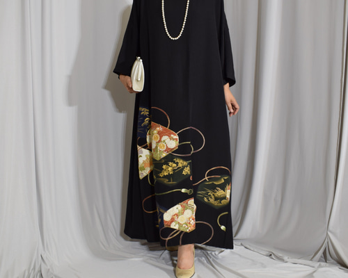 【Tono様】フォーマルワンピース（4点）✿黒留袖✿和モダン（着物リメイク） 本郷さん様】フォーマルワンピース✿黒留袖✿和モダン（着物