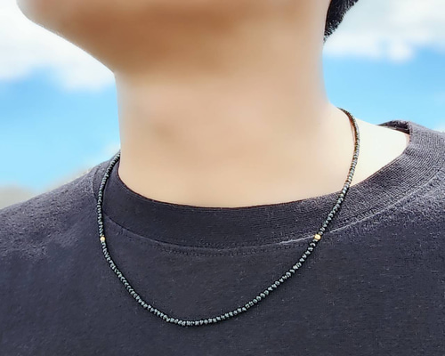 k18 ネックレス　ブラックスピネル　極小　ミラーボール k18 ネックレスブラックスピネル極小ミラーボール