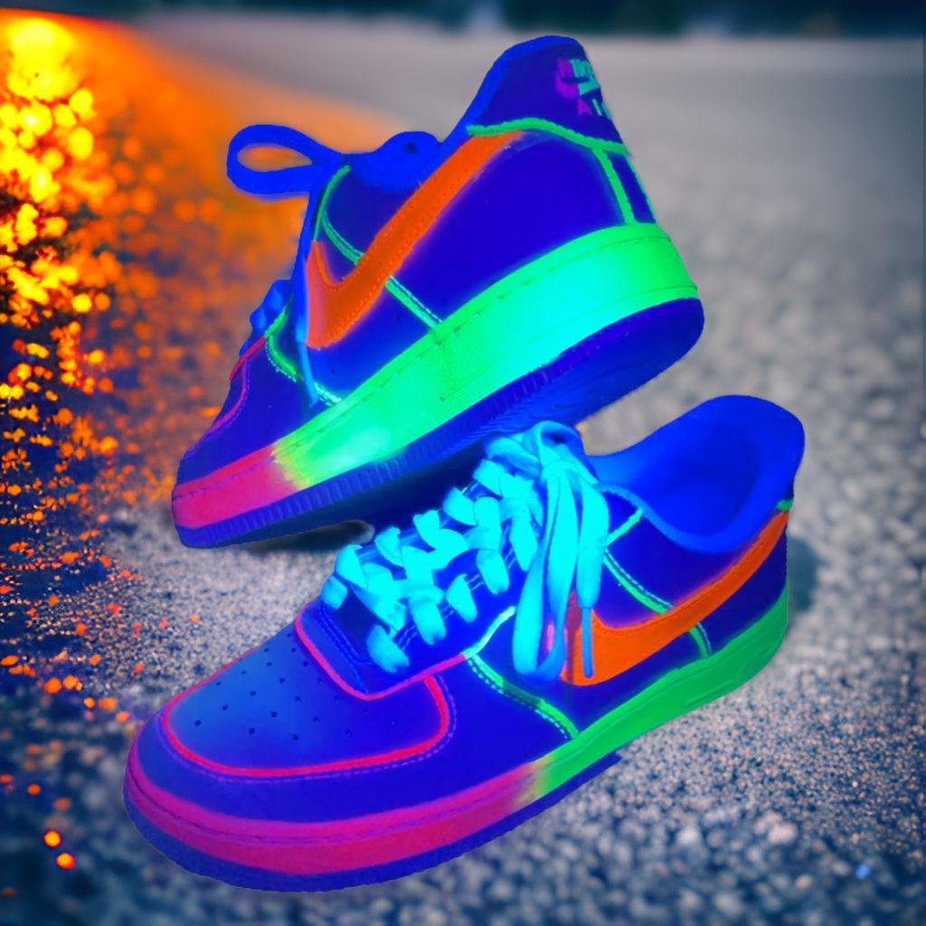 【蛍光レインボーペイント】スニーカーペイントサービス