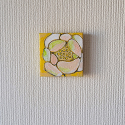 原画 絵画『微笑み』【豆絵】油絵 イーゼル付き 気軽にアート 癒し
