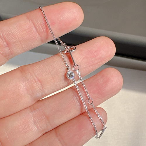 即納】 14kgf 一粒ダイヤ 0.2ct ブレスレット 送料無料 ブレスレット