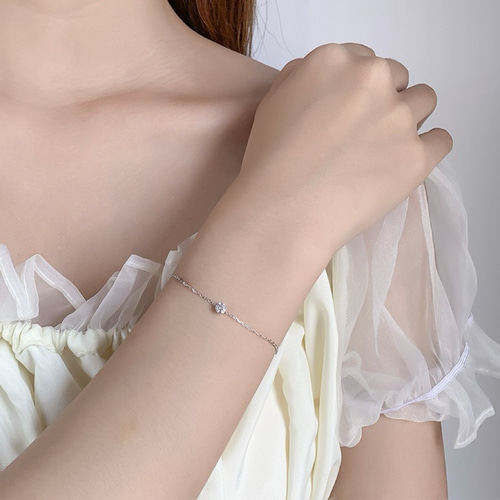 即納】 14kgf 一粒ダイヤ 0.2ct ブレスレット 送料無料 ブレスレット