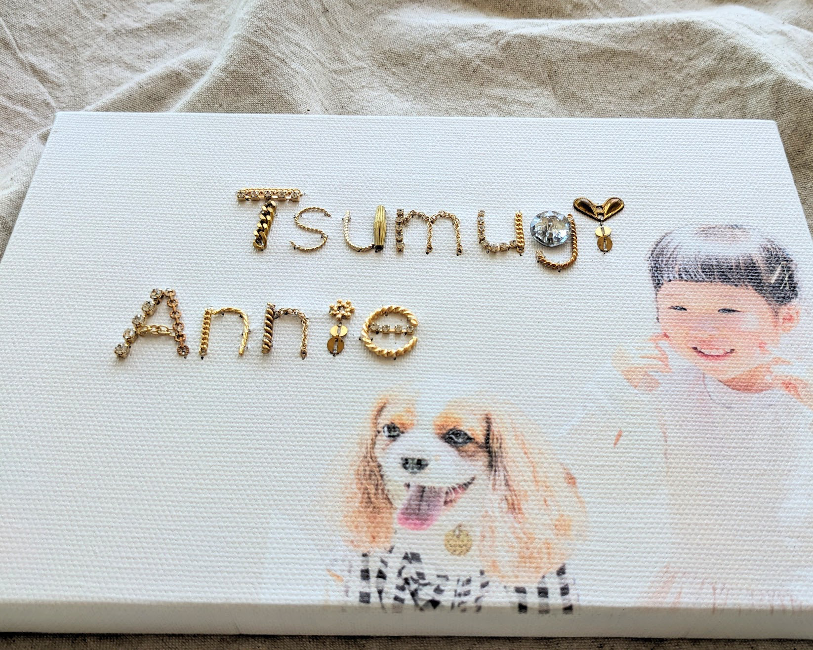 2匹分ビジュ－フォトパネル［F3/273×220］うちの子ア－ト