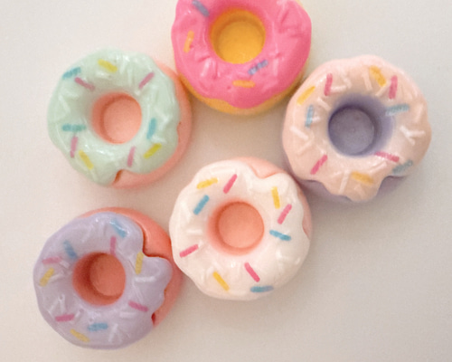 C113）4個ランダム カラフルシュガードーナツ チョコ チョコスプレー