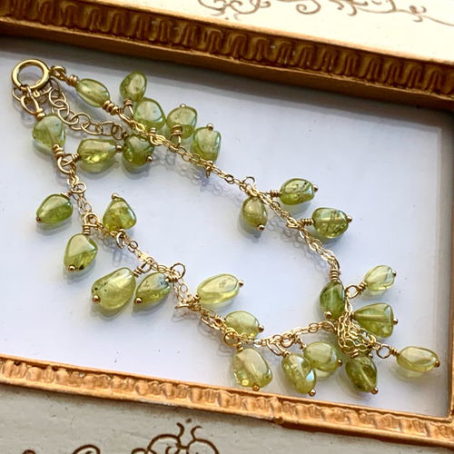 希少！レア！14kgfミントガーネットブレスレット 【公式通販】