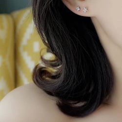 540★星 スター ボディピアス ストレートバーベル片耳 6枚目の画像