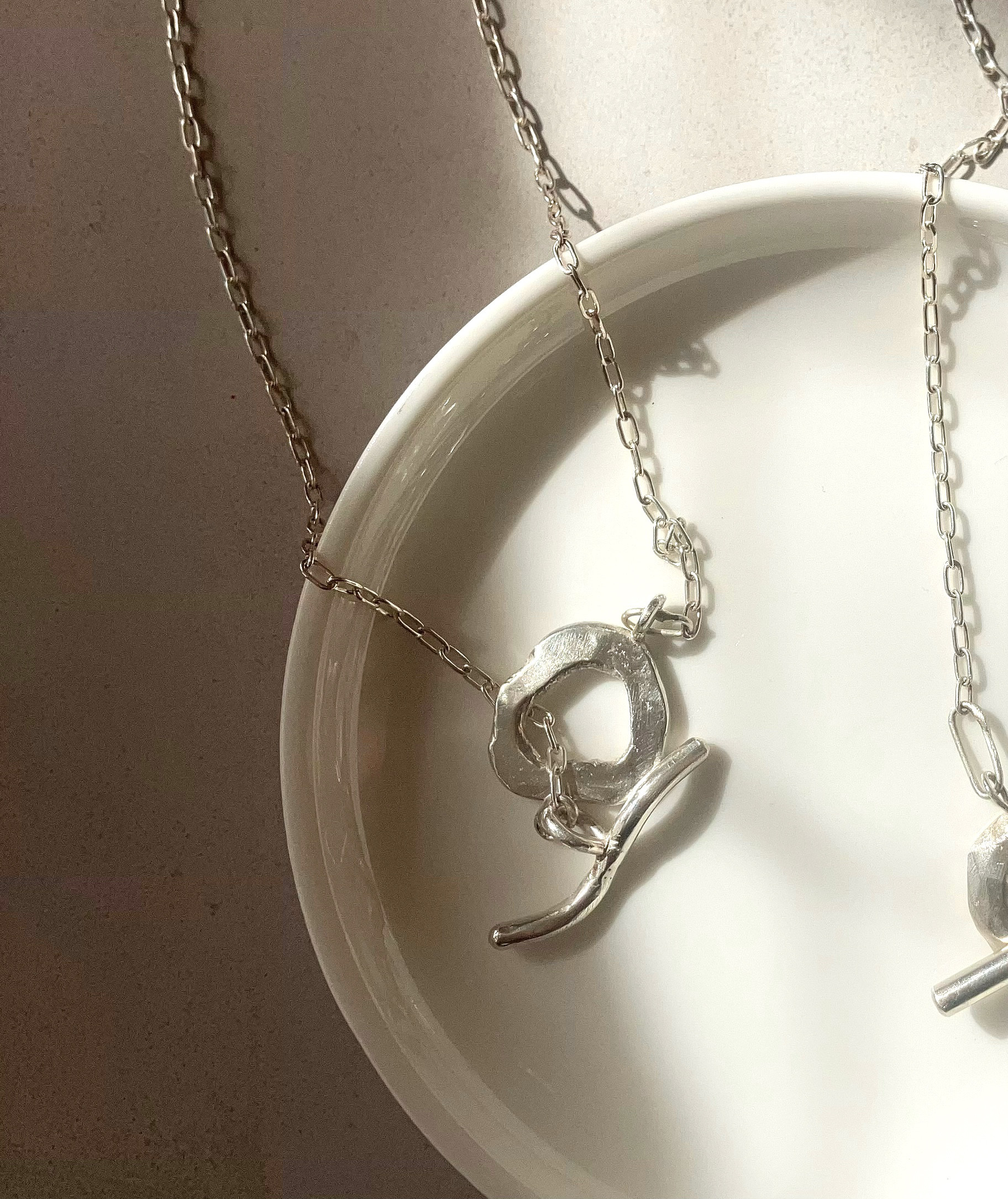 flat melt circle motif necklace silver950 シルバーネックレス　サークルモチーフ