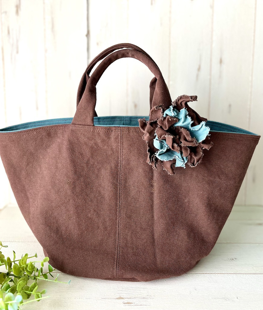 帆布のマルシェバッグ　　チョコレート