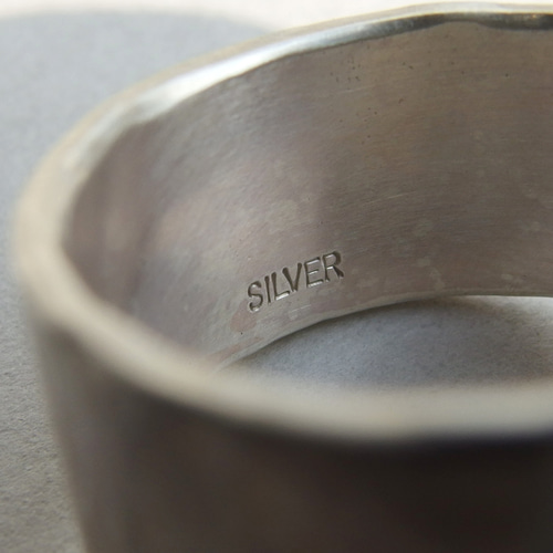 シルバーフラットリング 平打ち槌目 10㎜幅【silver】 指輪・リング