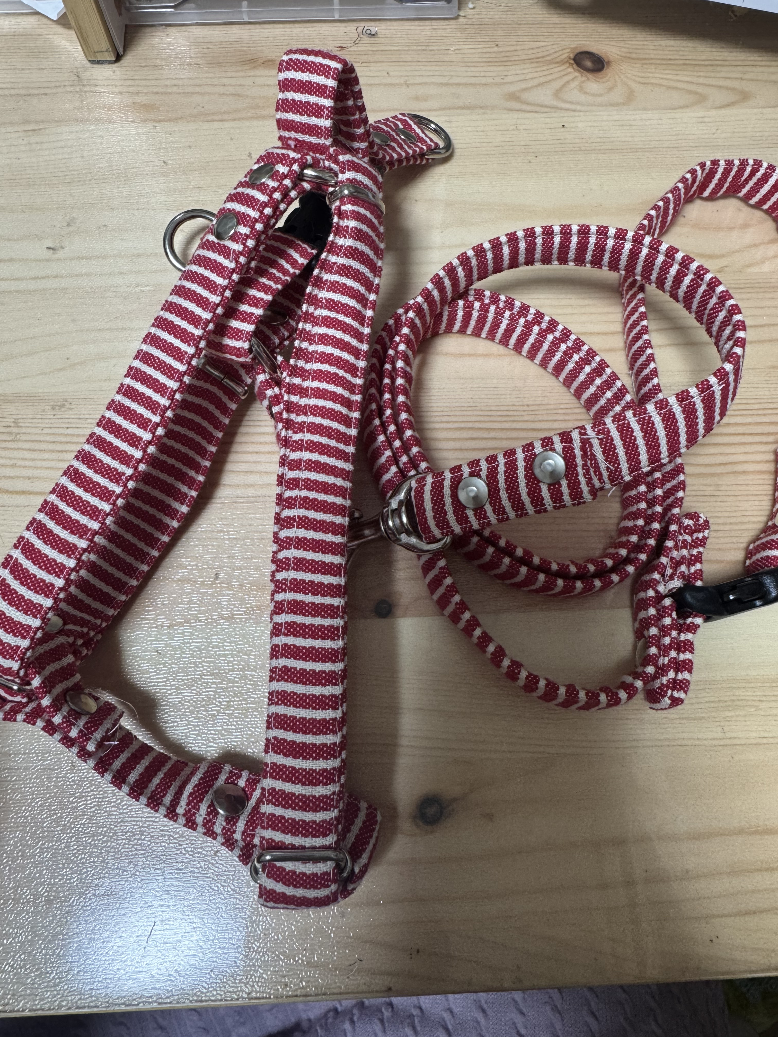 ハーネス&リードセット　レッドヒッコリー
