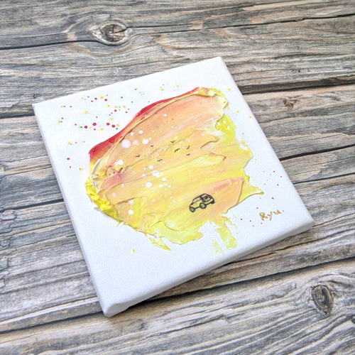 原画『My time』テクスチャーアート 夕焼け 癒し 絵 絵画 風景