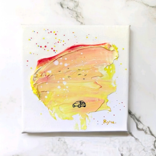 原画『My time』テクスチャーアート 夕焼け 癒し 絵 絵画 風景