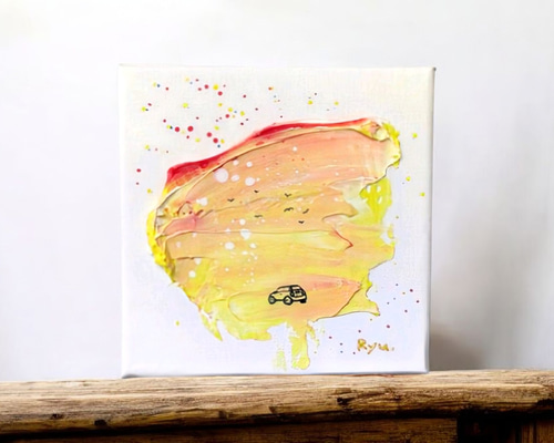 原画『My time』テクスチャーアート 夕焼け 癒し 絵 絵画 風景