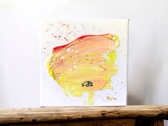 原画『My time』テクスチャーアート 夕焼け 癒し 絵 絵画 風景