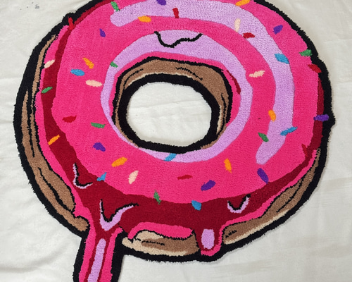 ドーナツ　ラグ　タフティング　ウォールアート　フロアマット ドーナツマットラグ カーペット・絨毯・ラグ・マット poparte24