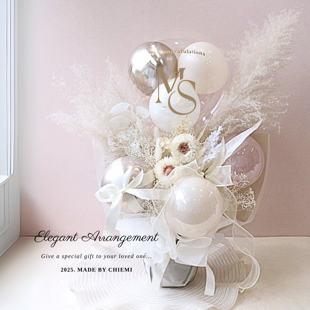 【開店祝い】【新築祝い】No.25713　Elegant Arrangement - シンプル＆上品なバルーンアレンジ