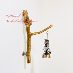 流木インテリア ランプや小物を飾れる天然流木の壁掛けスタンド ランタン 置物 北欧 照明 自然 N24 3枚目の画像