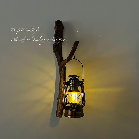 流木インテリア ランプや小物を飾れる天然流木の壁掛けスタンド ランタン 置物 北欧 照明 自然 N24 8枚目の画像