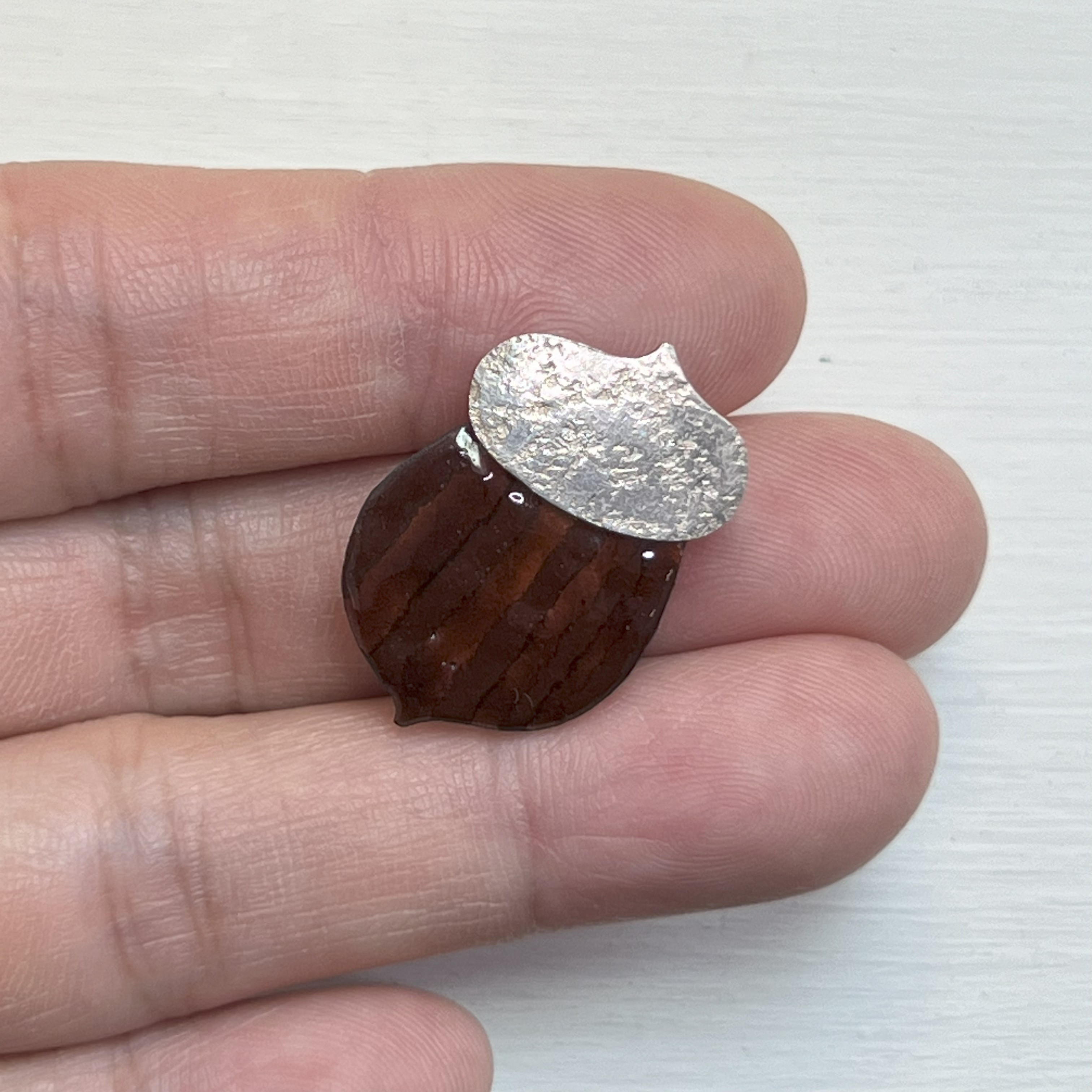 七宝帯留　『しましまどんぐり』　SHIPPO　一点物