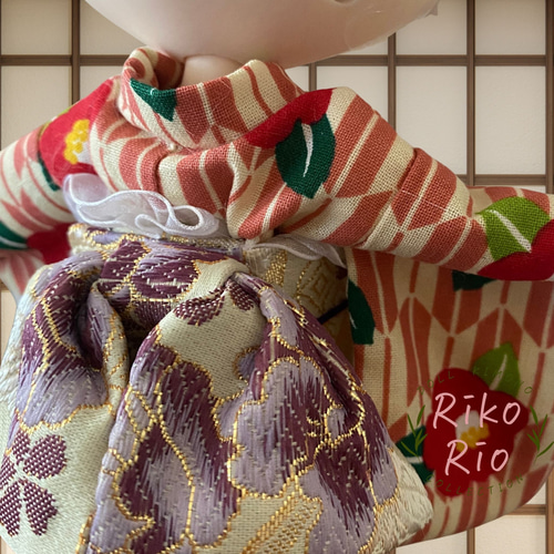 ブライス着物 浴衣☆椿柄浴衣セット【椿】 浴衣単品「椿オーバジーン」(FREE ロイヤルブルー): ふりふ